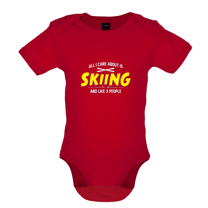 All I Care About Is Skiing Baby T Shirt