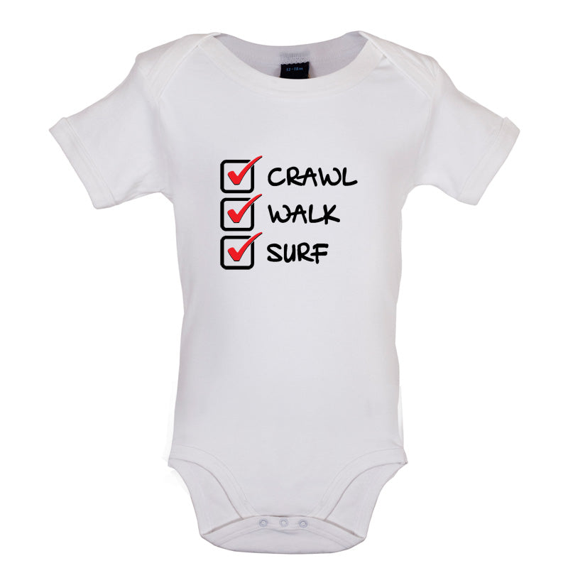 Crawl Walk Surf Baby T Shirt