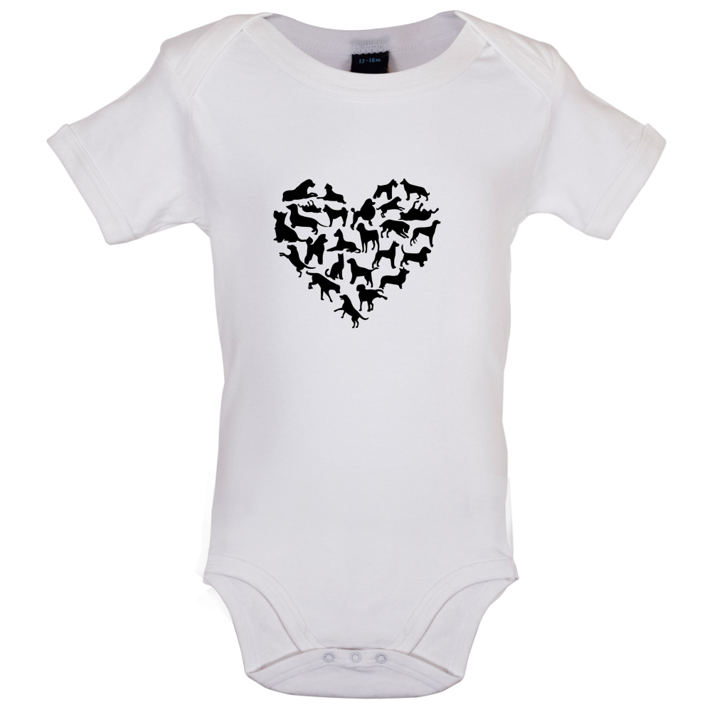 Love Heart Dogs Baby T Shirt