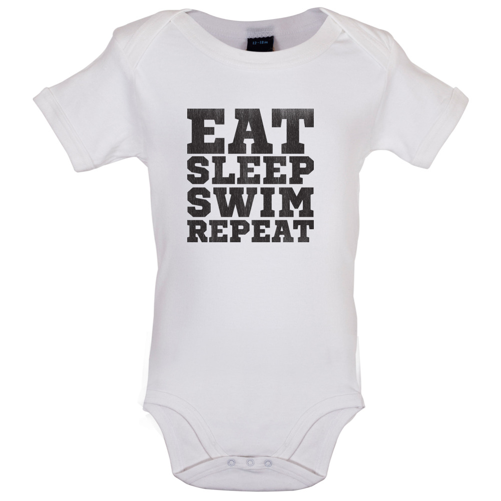 Eat Sleep Swim Repeat Baby T Shirt