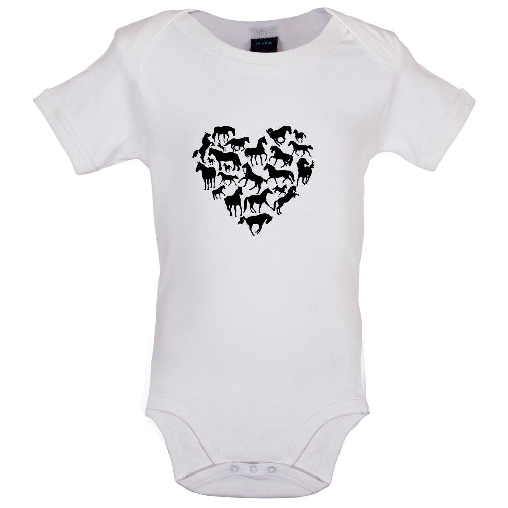 Love Heart Horse Baby T Shirt
