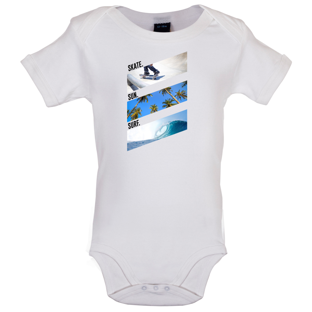 Skate Sun Surf Baby T Shirt
