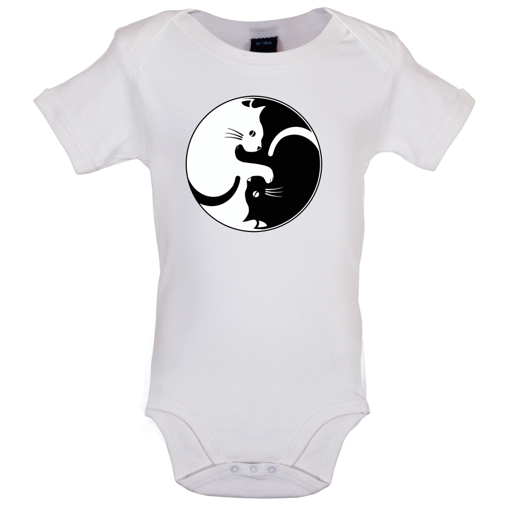 Yin Yang Cat Baby T Shirt