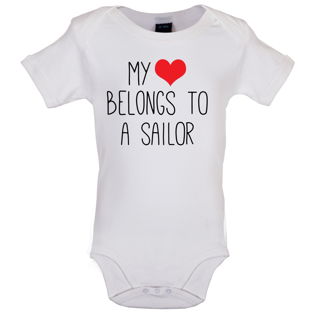 My Heart Belongs To A Sailor Baby T Shirt