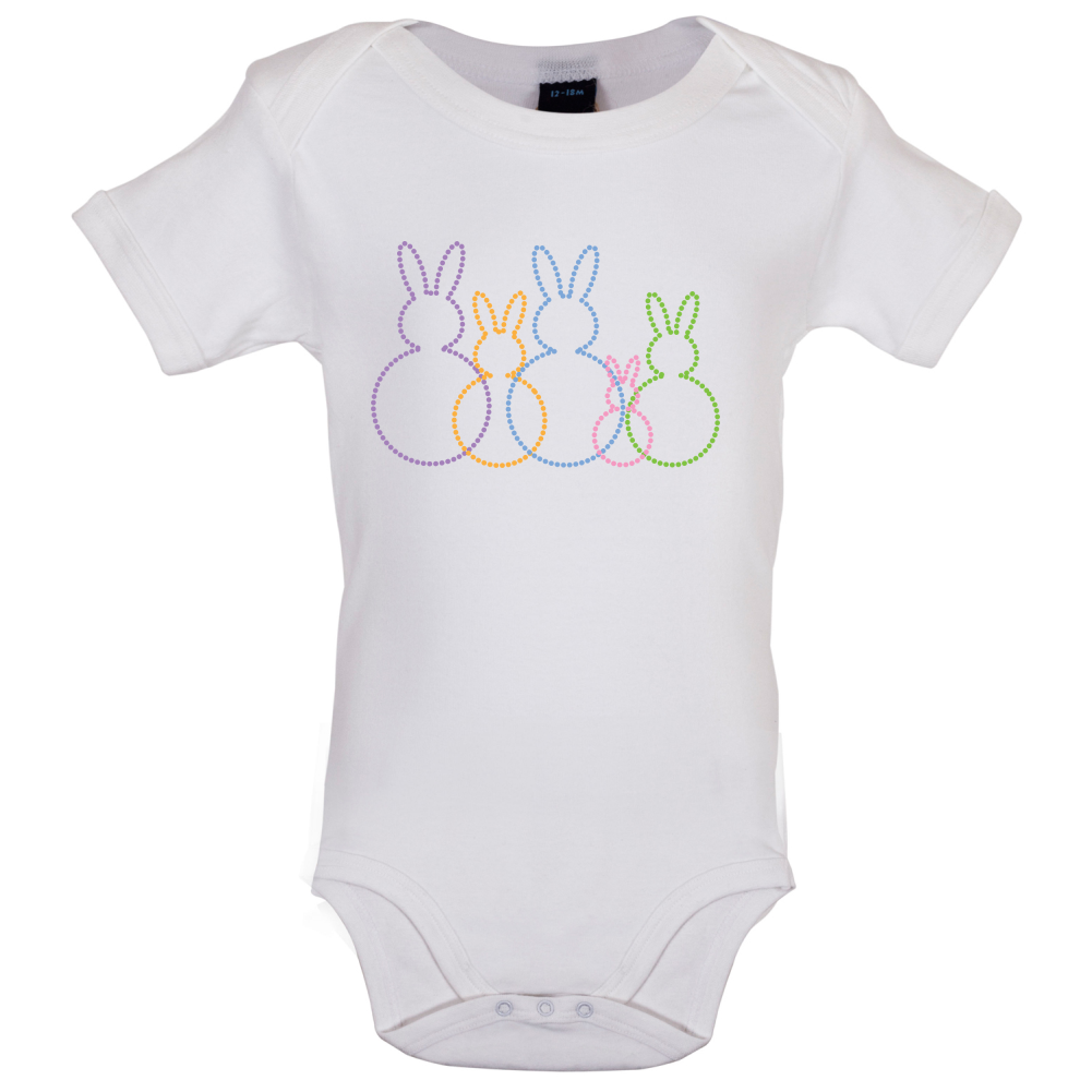 Bunny Family Outline Baby T Shirt