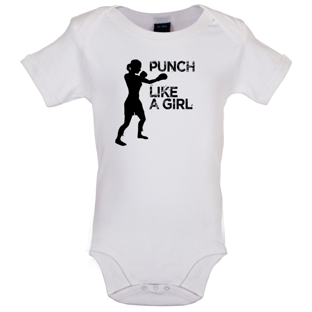 Punch Like A Girl Baby T Shirt