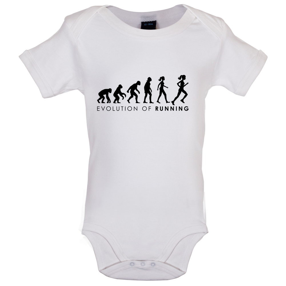 Evolution Of Woman Running Baby T Shirt