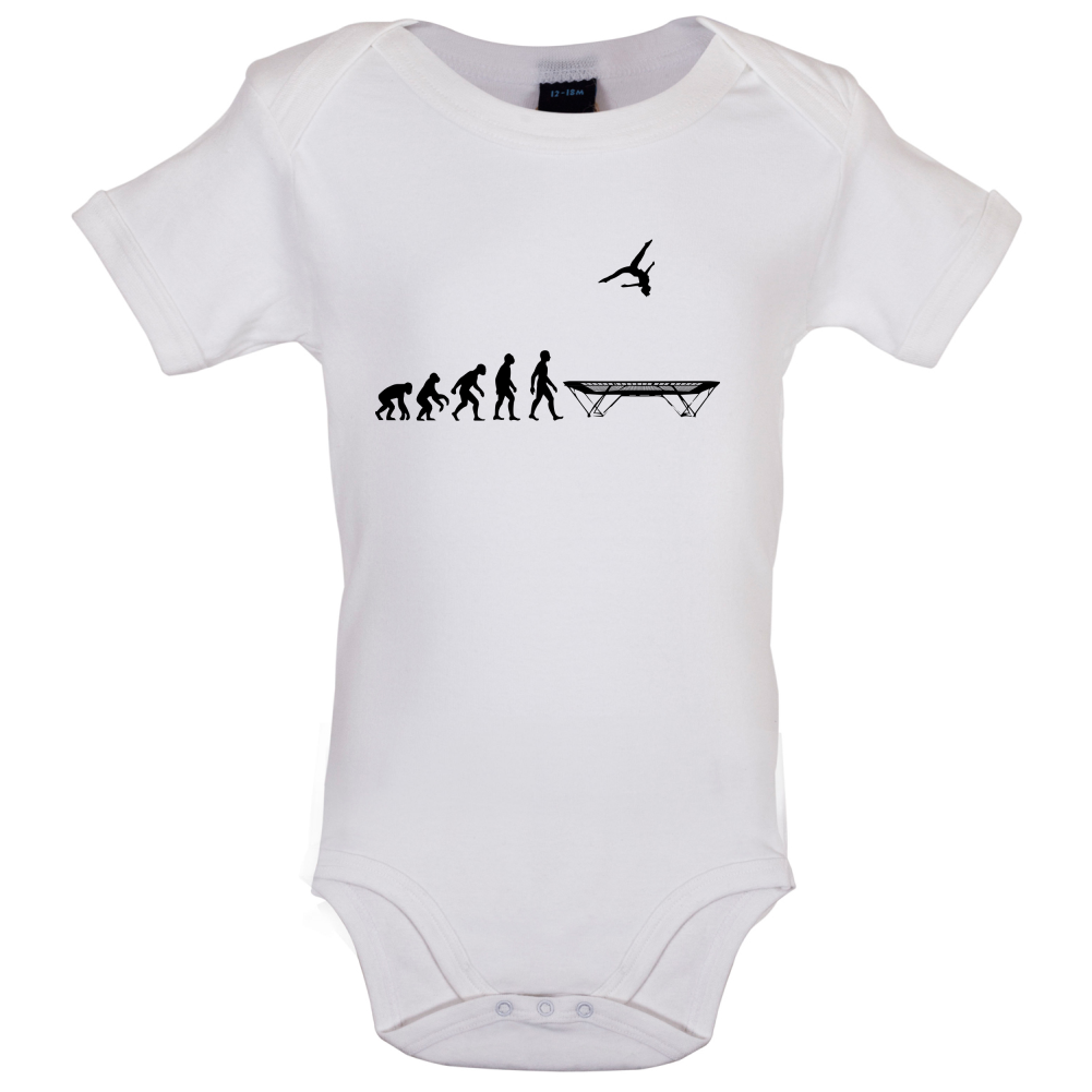 Evolution Of Man Trampolining Baby T Shirt