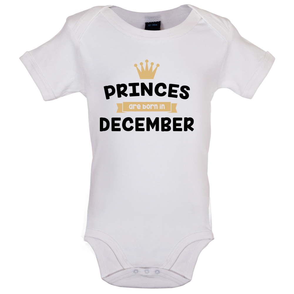 Princes Are Born In December Baby T Shirt