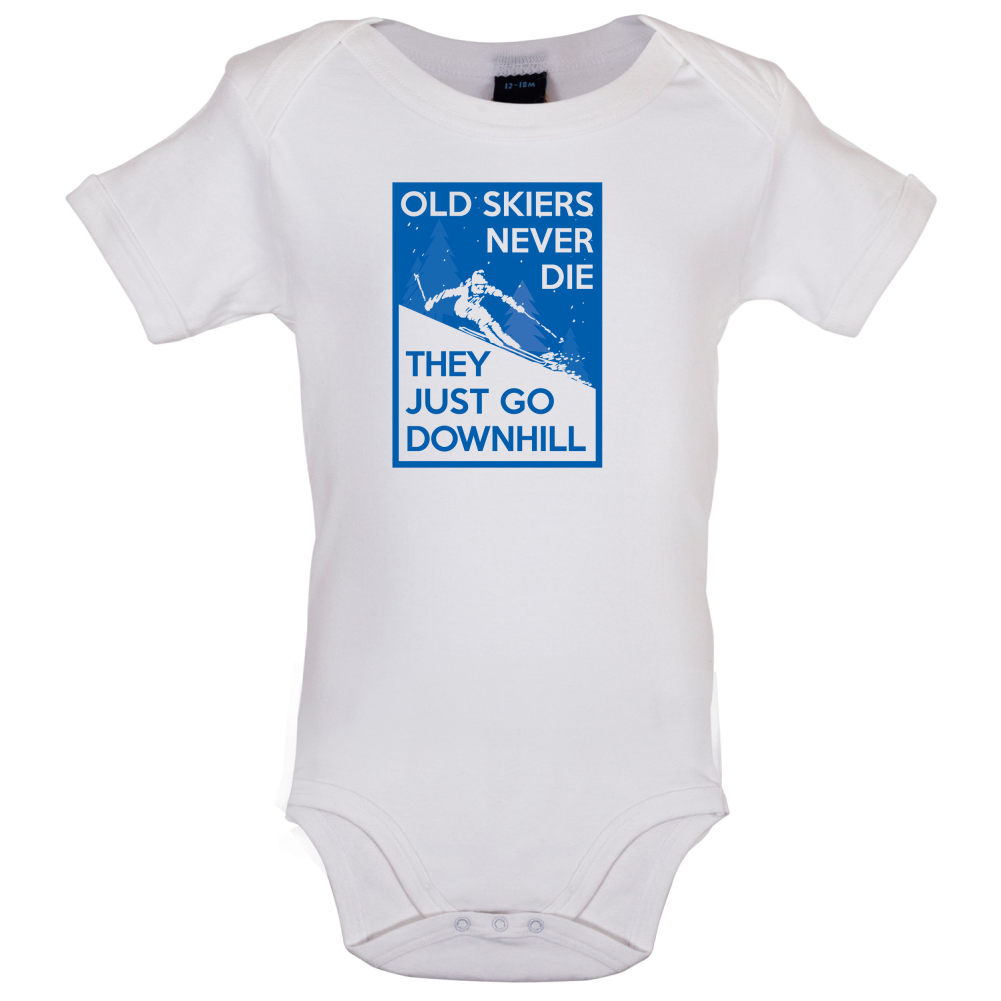 Skiers Go Downhill Baby T Shirt