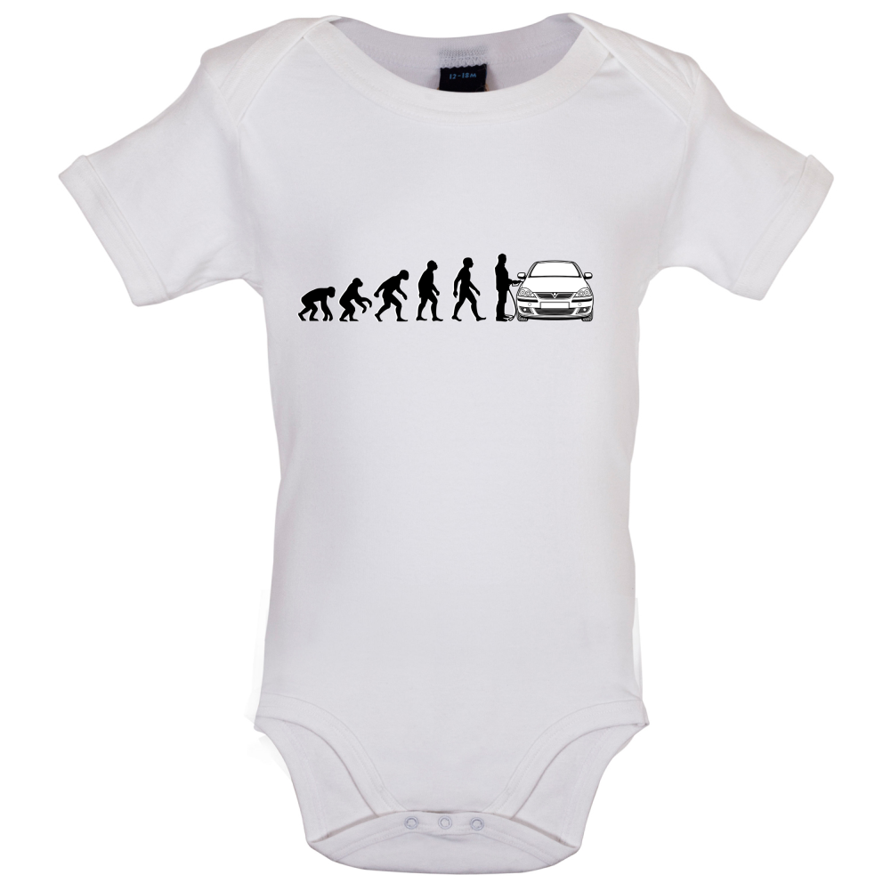 Evolution of Man Corsa Driver Baby T Shirt