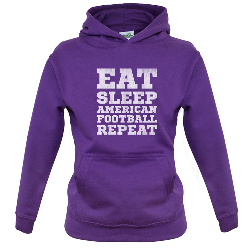 Eat Sleep American Football Repeat Kids T Shirt