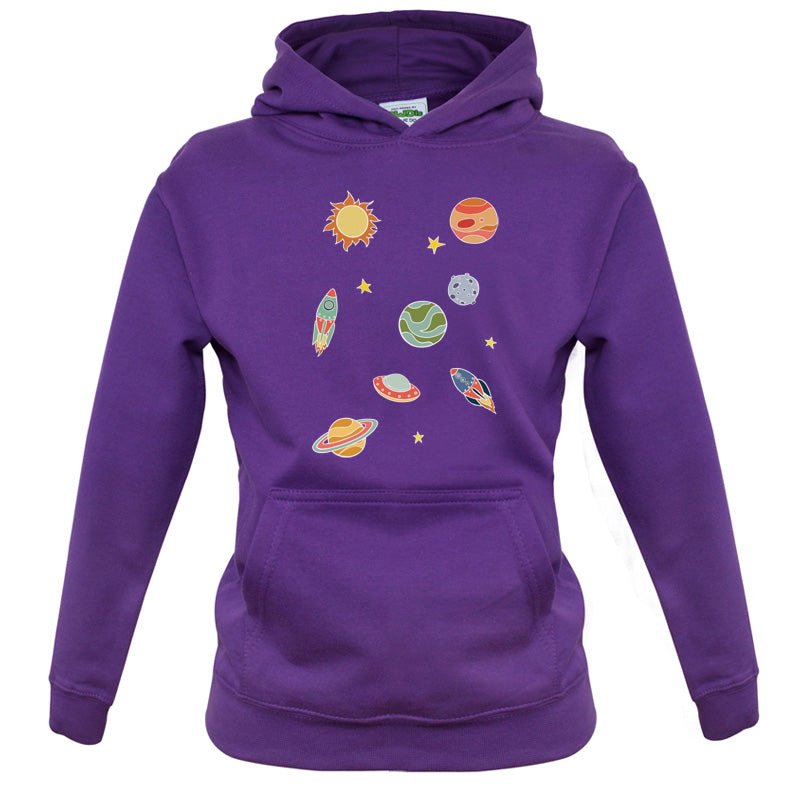 Cartoon Space Scene Kids T Shirt