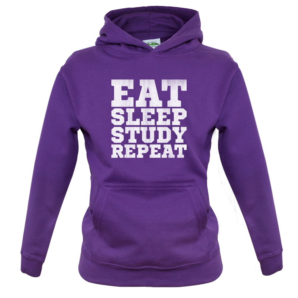 Eat Sleep Study Repeat Kids T Shirt