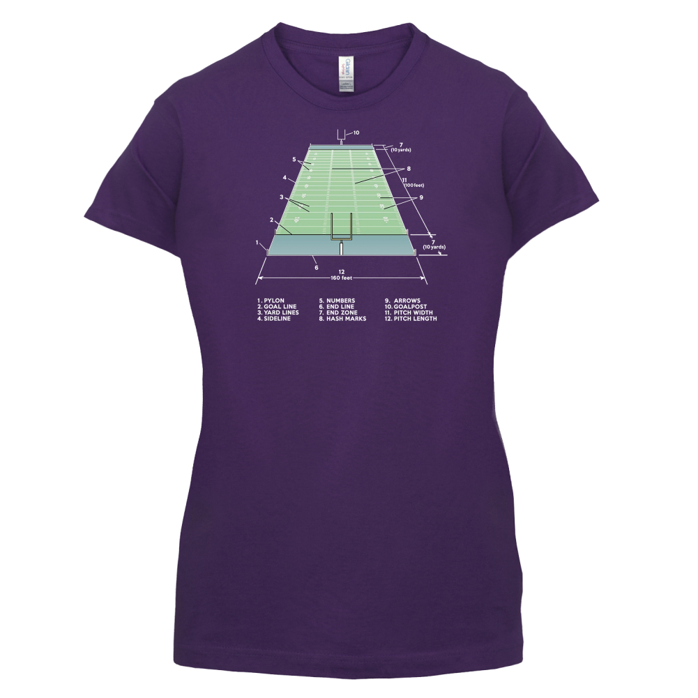 American Football Field Diagram T Shirt