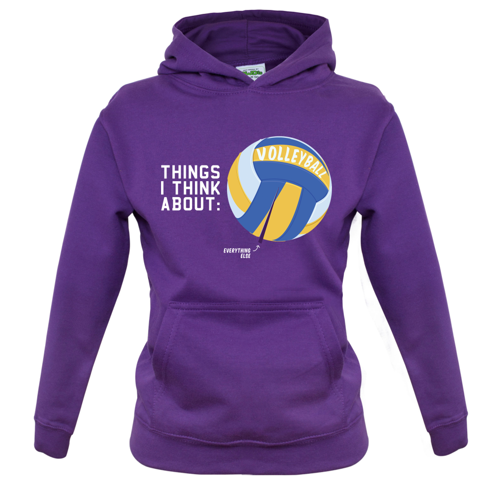 I Thiink About Volleyball Kids T Shirt