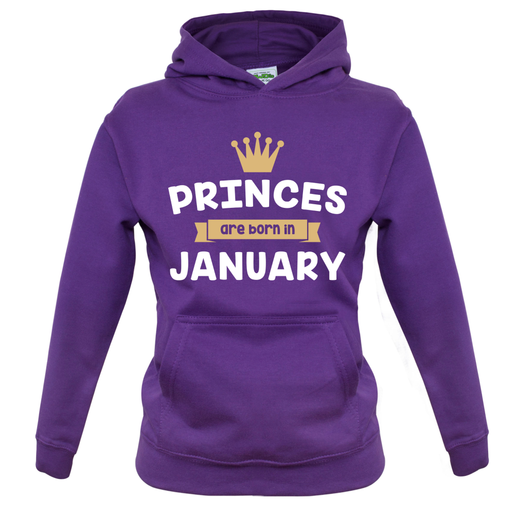 Princes Are Born In January Kids T Shirt