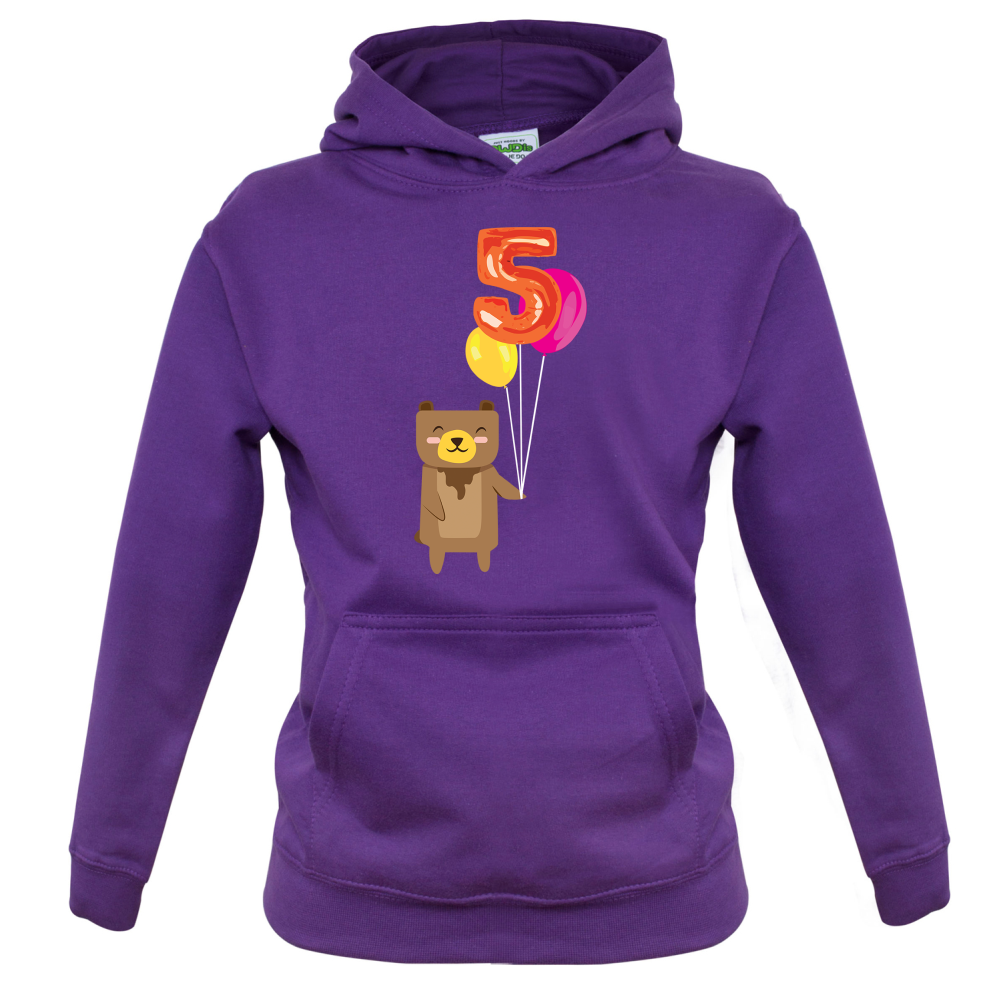 5th Birthday Bear Kids T Shirt