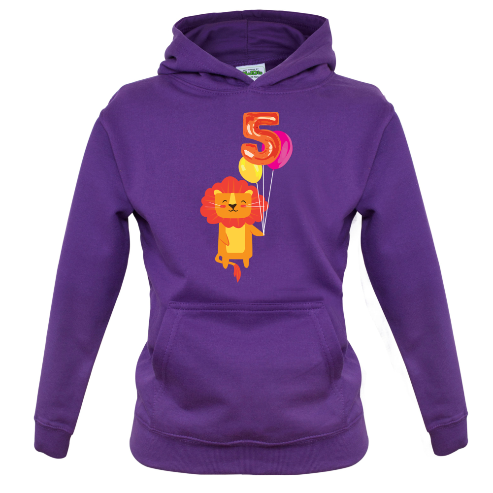 5th Birthday Lion Kids T Shirt