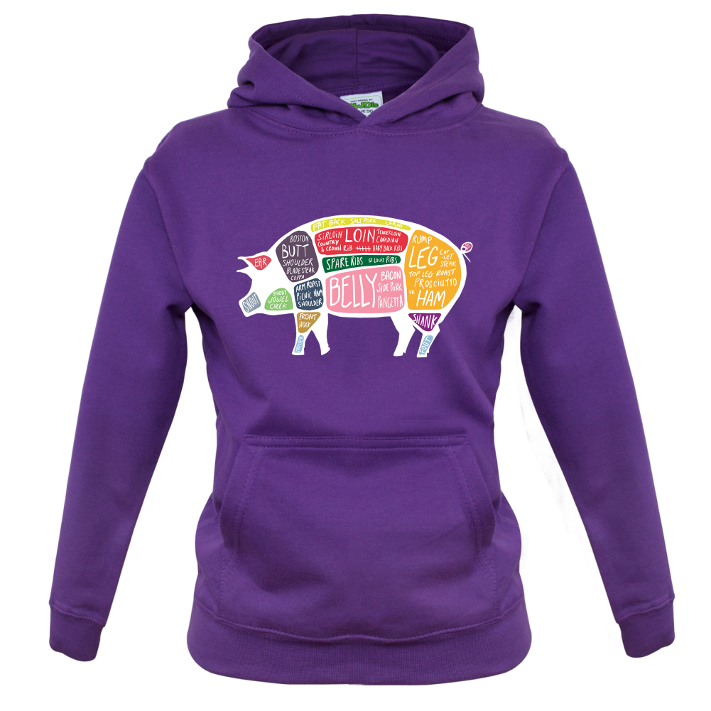 Butcher Pig Diagram Kids T Shirt