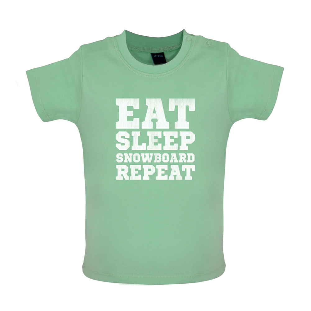 Eat Sleep Snowboard Repeat Baby T Shirt