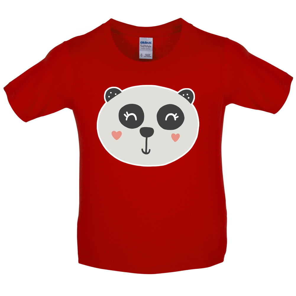 Smiley Face Panda Kids T Shirt