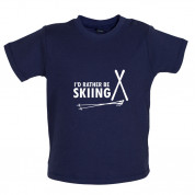 I'd Rather Be Skiing Baby T Shirt