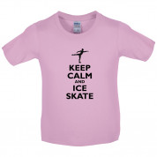 Keep Calm and Ice Skate Kids T Shirt
