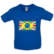 Brazil Union Jack Flag Kids T Shirt