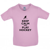 Keep Calm and Play Hockey Kids T Shirt