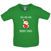 8 Bit Santa Pixel Kids T Shirt