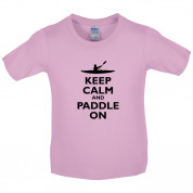 Keep Calm and Paddle On Kids T Shirt