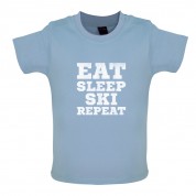 Eat Sleep Ski Repeat Baby T Shirt