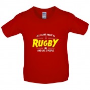 All I Care About Is Rugby Kids T Shirt
