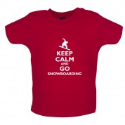 Keep Calm and Go Snowboarding Baby T Shirt