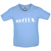 Evolution of Man Skiing Kids T Shirt