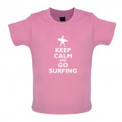 Keep Calm and Go Surfing Baby T Shirt