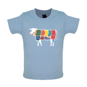Butcher Cow Diagram Baby T Shirt