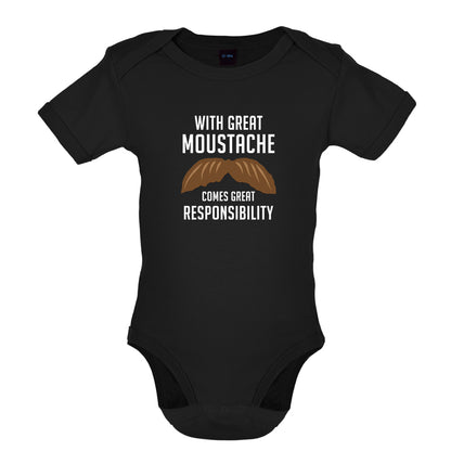 With Great Moustache Baby T Shirt