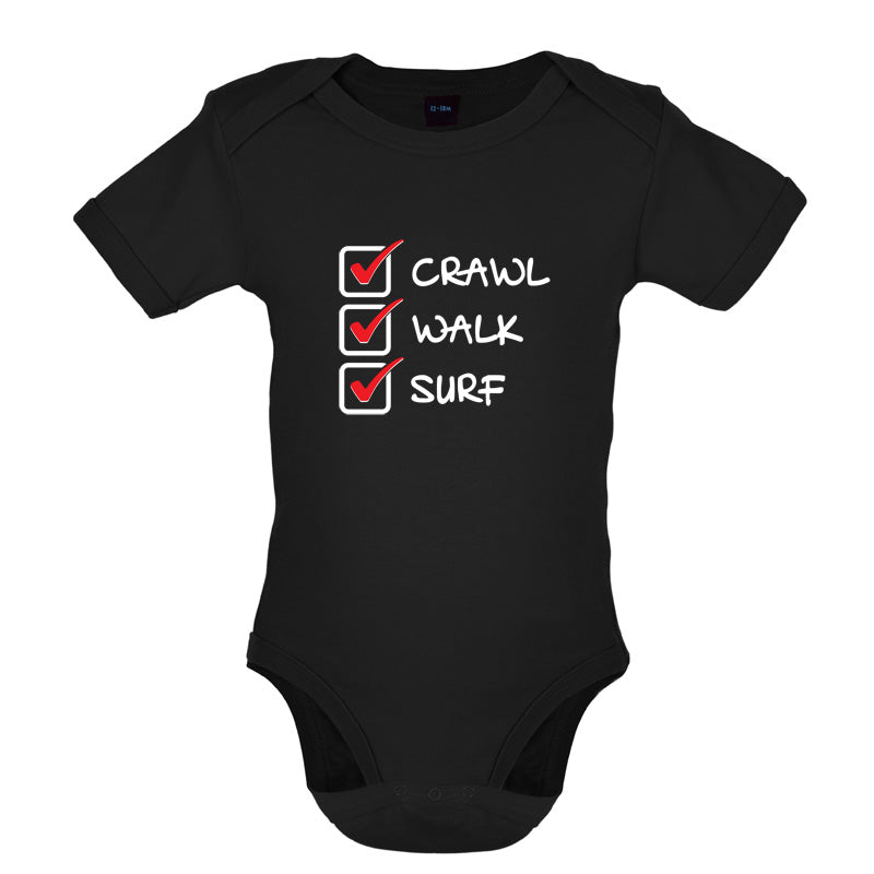 Crawl Walk Surf Baby T Shirt