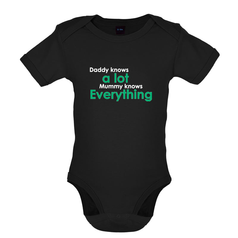 Daddy Knows A Lot Mummy Knows Everything Baby T Shirt