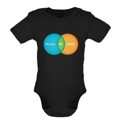 Mummy + Daddy = Me Venn Diagram Baby T Shirt