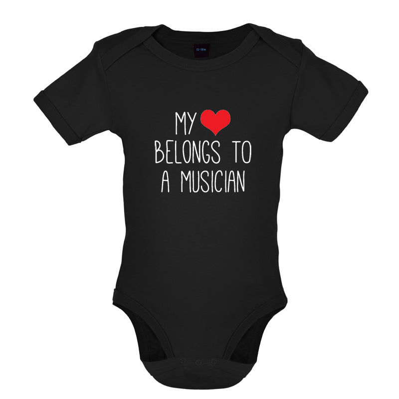 My Heart Belongs To A Musician Baby T Shirt