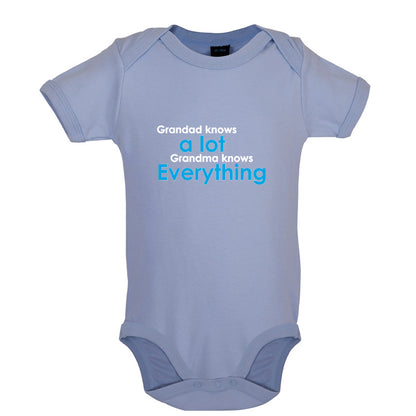 Grandad Knows A Lot, Grandma Knows Everything Baby T Shirt