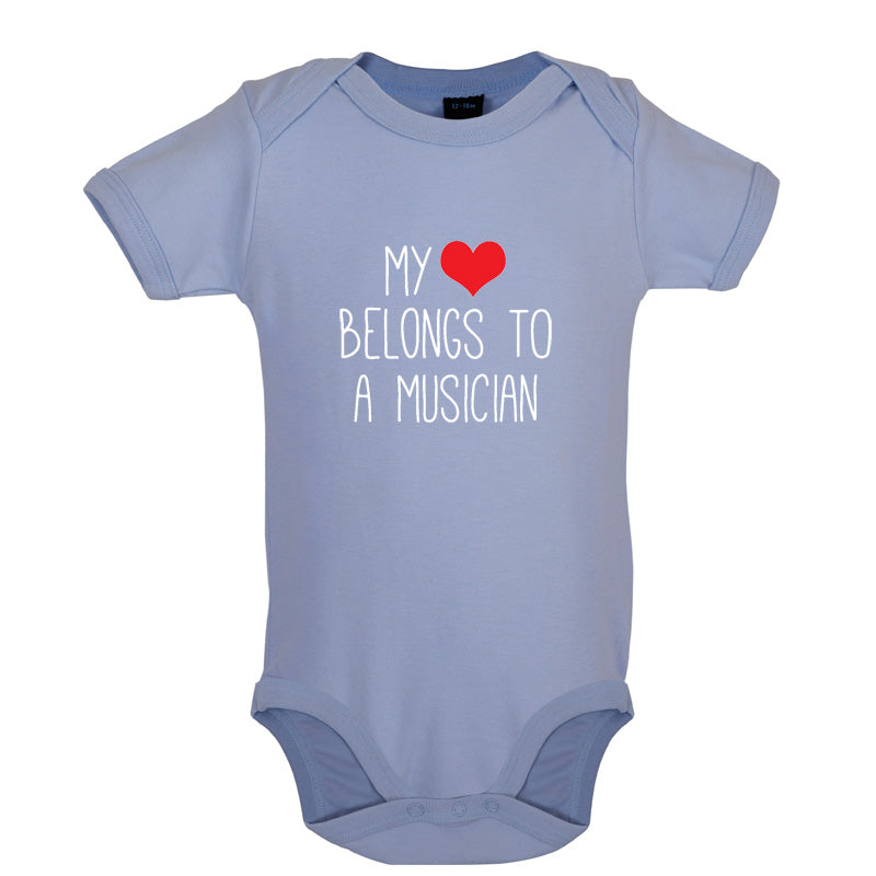 My Heart Belongs To A Musician Baby T Shirt