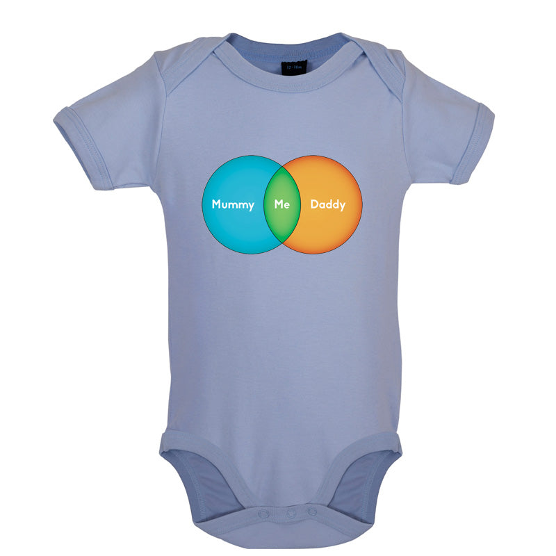 Mummy + Daddy = Me Venn Diagram Baby T Shirt