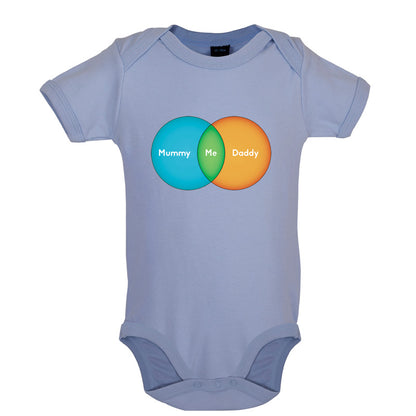 Mummy + Daddy = Me Venn Diagram Baby T Shirt