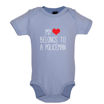 My Heart Belongs To A Policeman Baby T Shirt