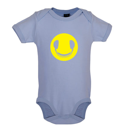 DJ Headphone Smiley face Baby T Shirt
