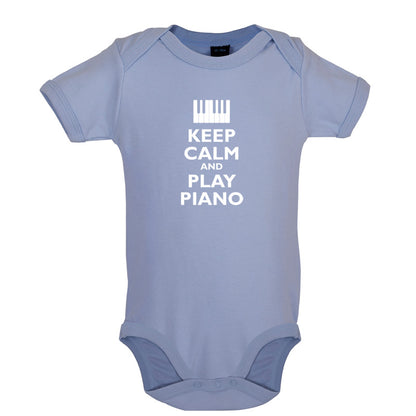 Keep Calm and Play Piano Baby T Shirt